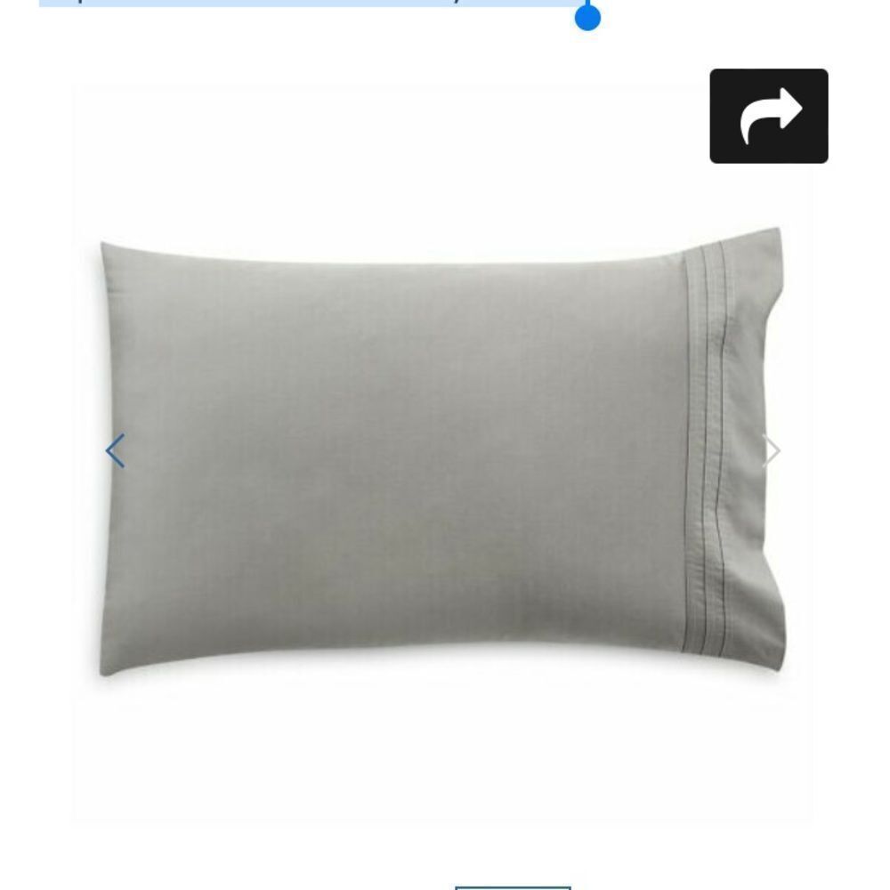 Donna Karan Standard/Queen Pair Pillowcases 510 TC Supima Cotton. Color:Grey